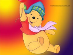 Pooh Fly with Balloon Active Wallpaper