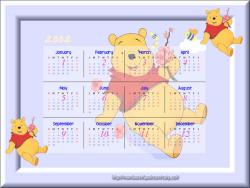 Happy Pooh Calendar 800x600
