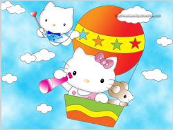 Hello Kitty on Hotair Balloon