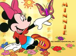Minnie Mouse playing with butterfly