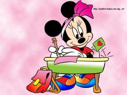 Cute Minnie Mouse Doing Homework