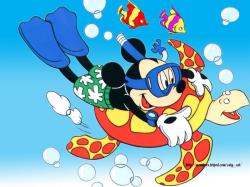 Mickey go diving!