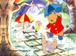 Pooh and his gang playing games