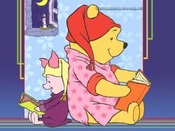 Pooh & Piglet Reading During Bedtime