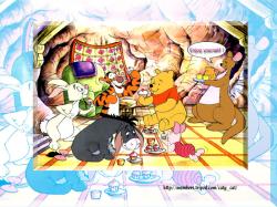 Pooh and his gang having party
