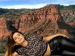 lovely shania on a mountainside